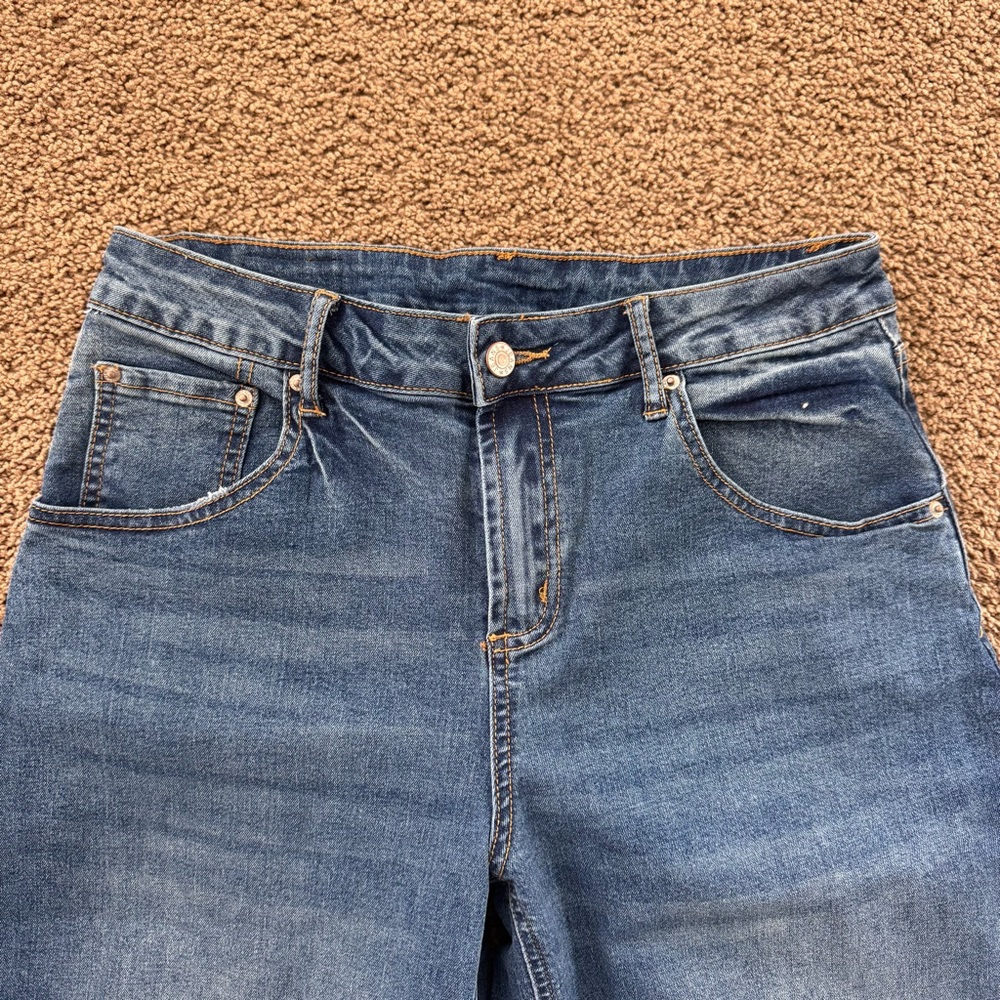 Sidefeel Women’s Barrel Jeans Cropped Ankle Wide Leg Denim Pants size 8 - Picture 5 of 9